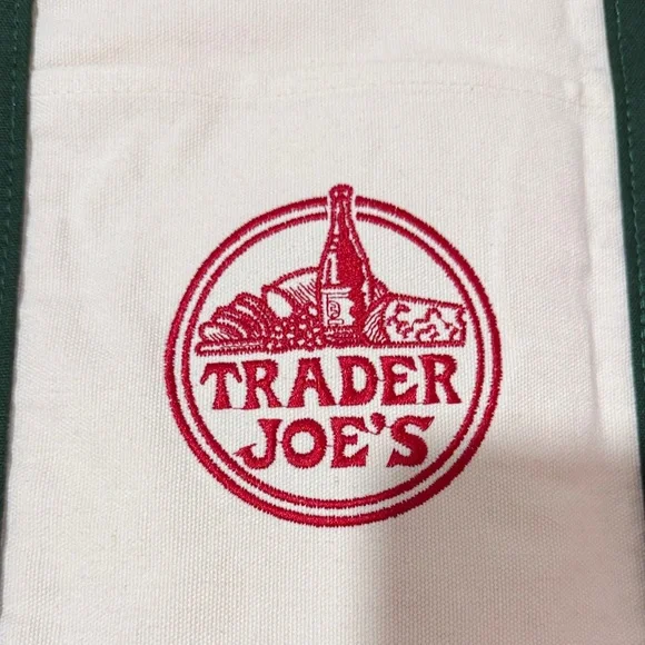 Green and White Tote Bag Trader Joe - Picture 2 of 3
